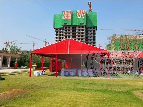 <b>新乡房地产交房活动篷房租赁,红色篷房搭建,临时</b>