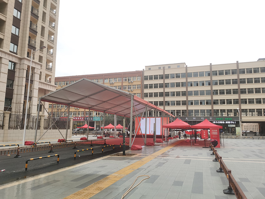 <b>郑州红色遮阳篷房出租搭建河南篷房厂家</b>